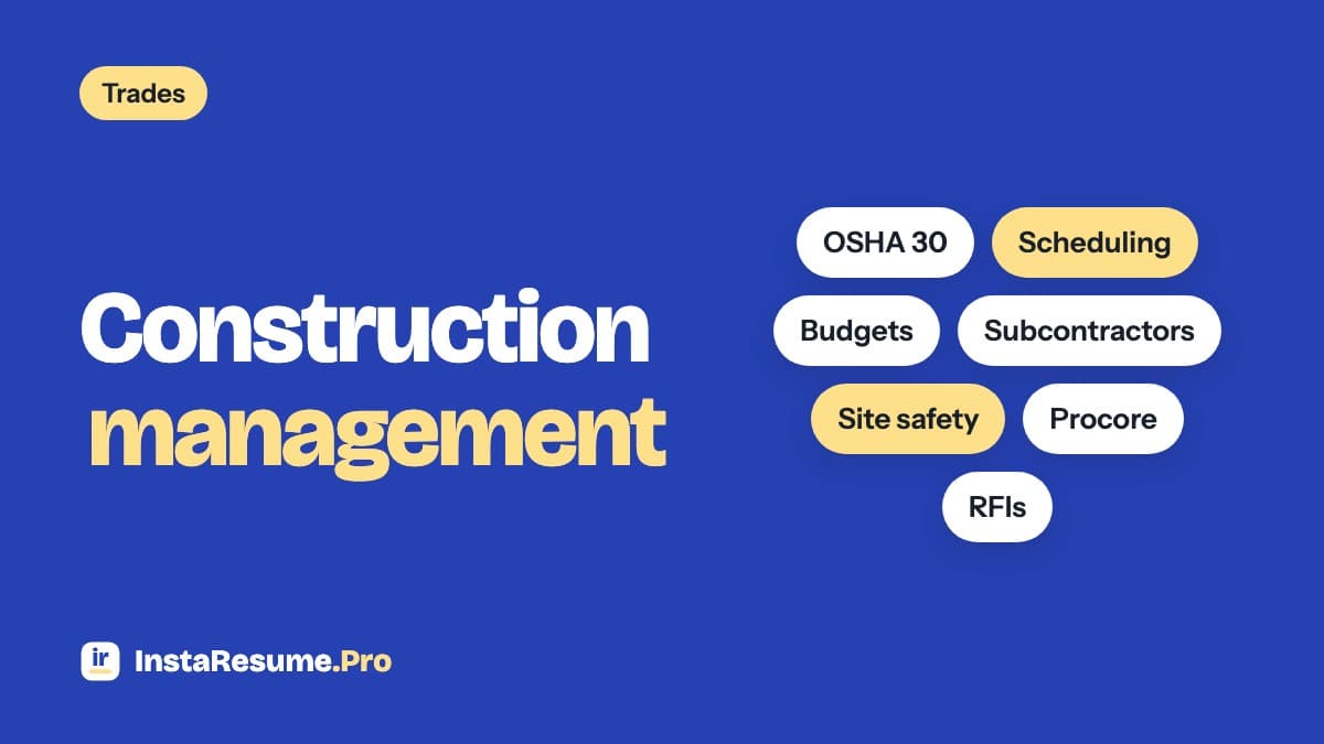 Construction Management Resume: The Complete Guide for 2026